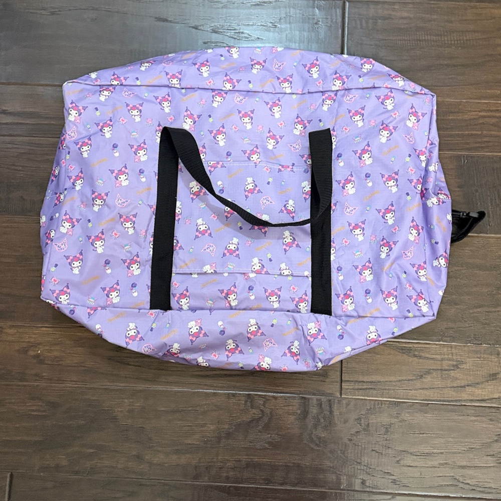 Kuromi Hello Kitty Duffel Bag Purple Floral - Picture 3 of 4